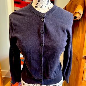 Patagonia S Black Cardigan Button Organic Cotton/Rayon 3/4 Sleeve Crew Neck